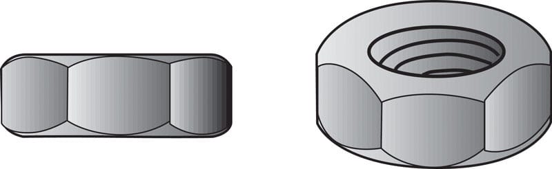 Hillman 180406 3/8 in. Zinc Dichromate Steel USS Hex Nut 100 pk