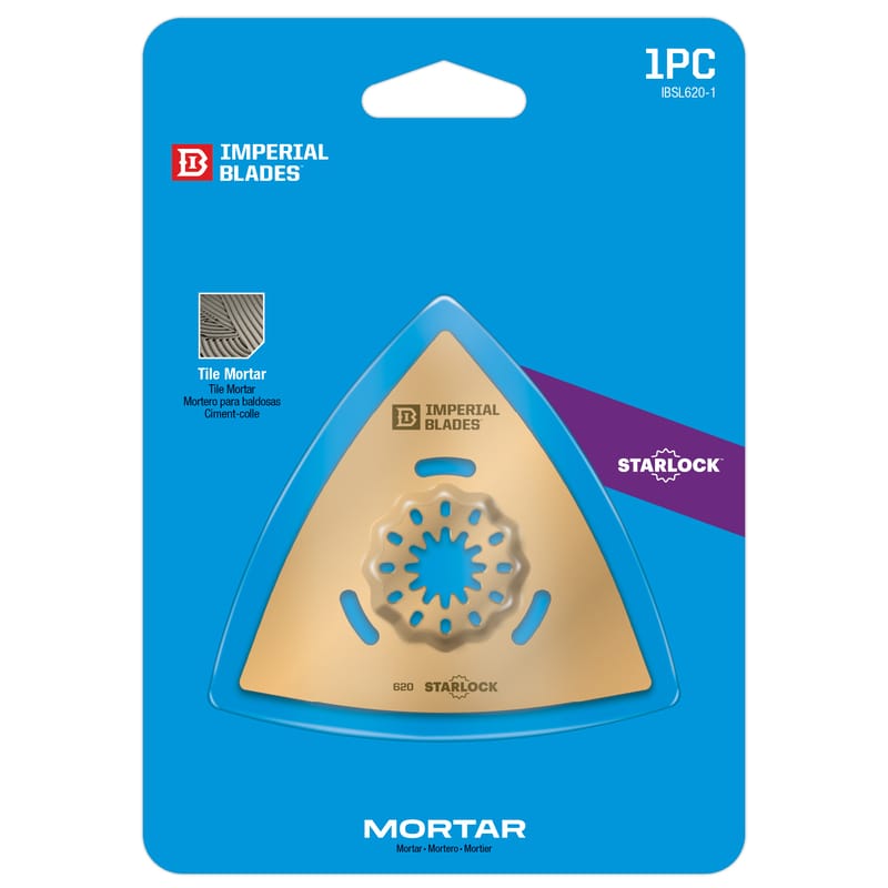 Imperial Blades IBSL620-1 Starlock 3-1/8 in. L Carbide Grit Triangular Oscillating Saw Blade 1 pk
