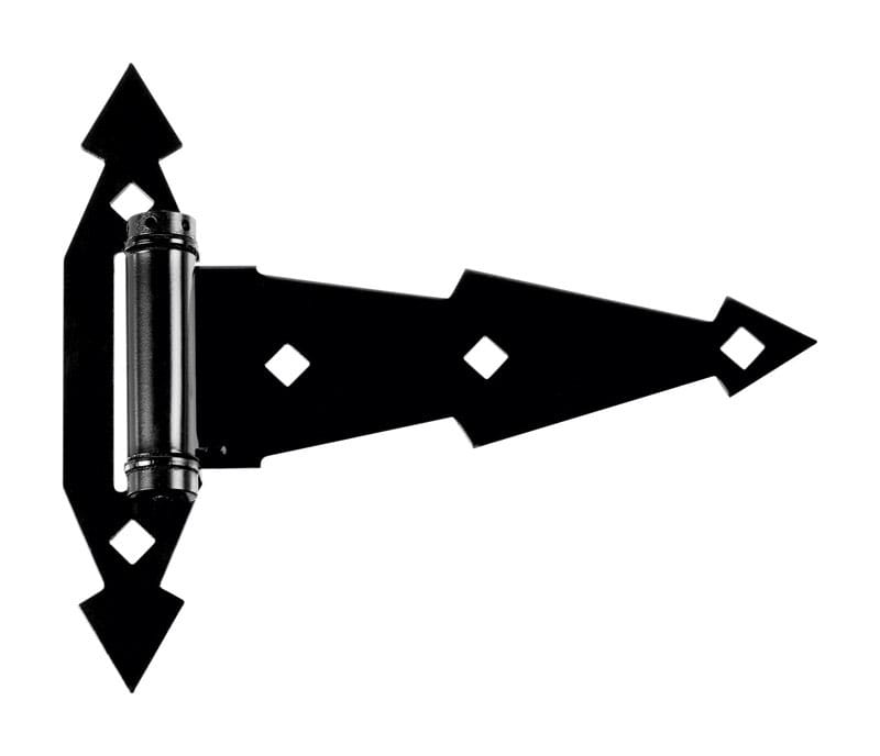 National Hardware N165-472 7 in. L Black Ornamental Spring T Hinge 2 pk