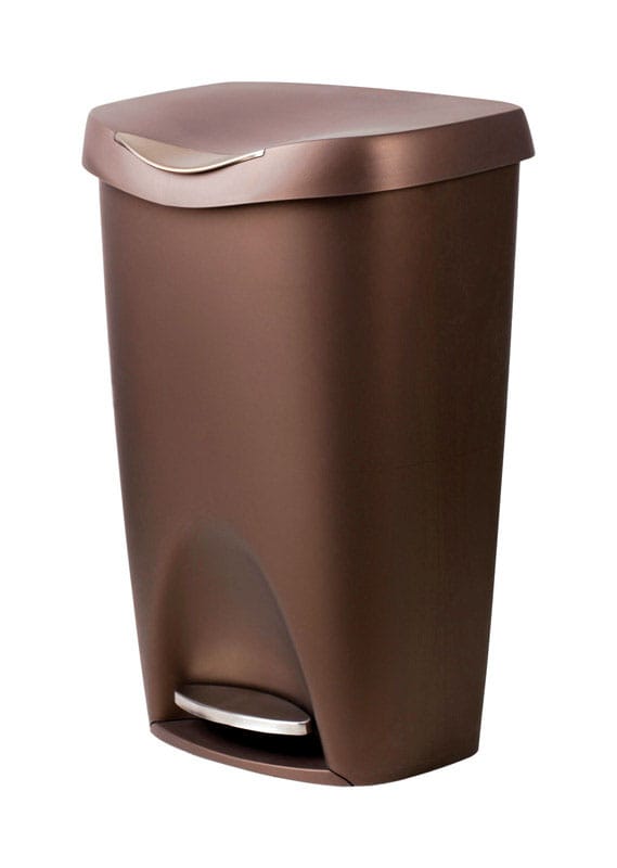 Umbra 084200-125 Brim 13 gal Bronze Plastic Step On Trash Can