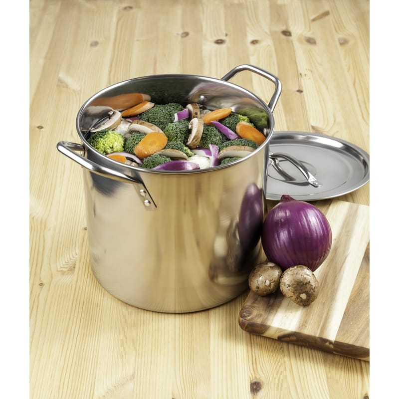 Mcsunley 607 Stainless Steel Stock Pot 10 in. 12 qt Silver