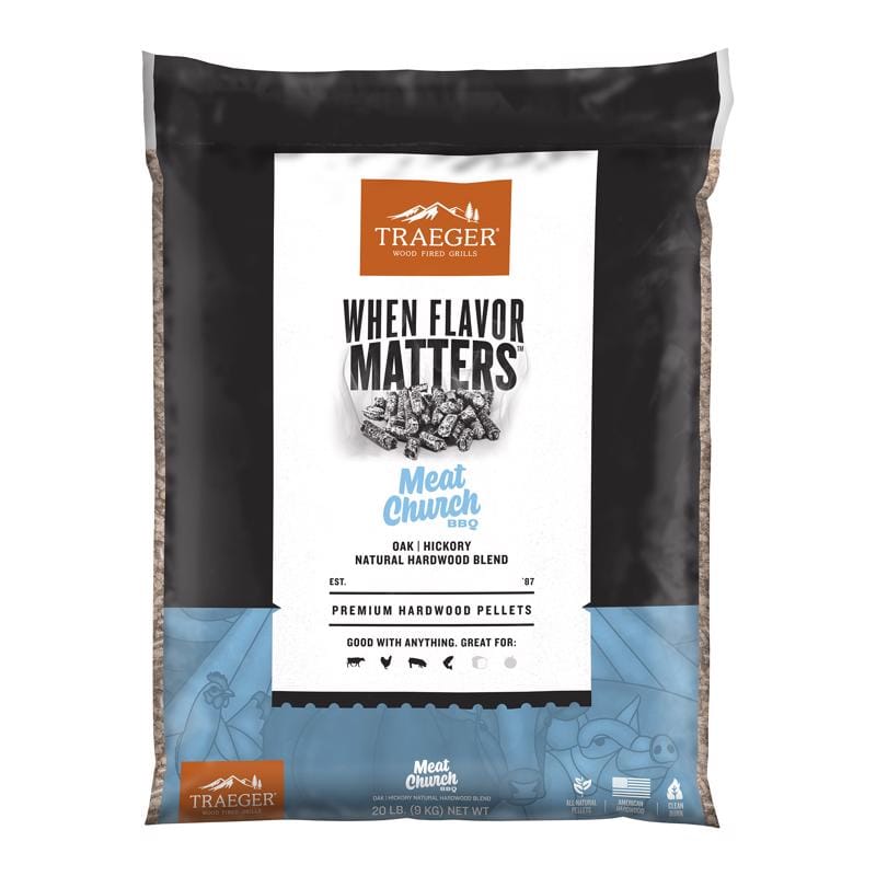 Traeger PEL420 Meat Church Hardwood Pellets All Natural Hickory 20 lb