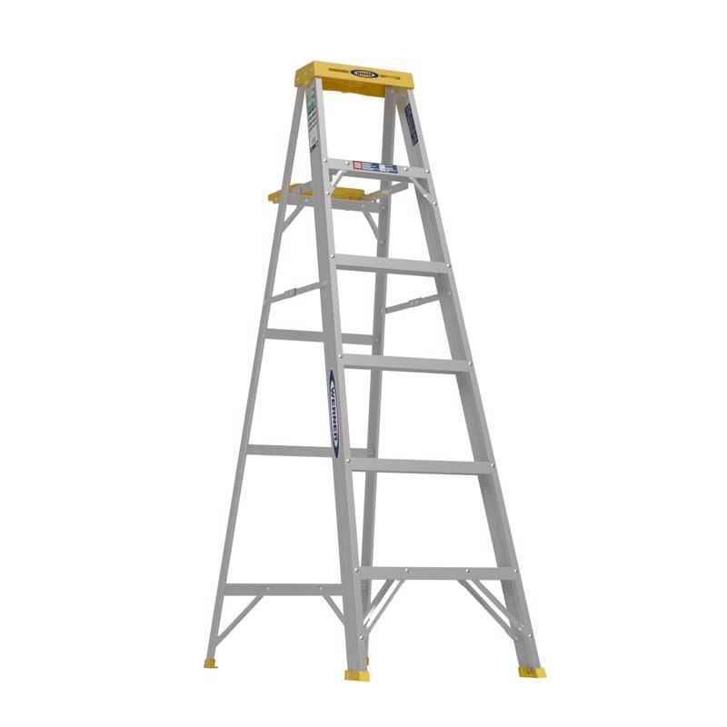 Werner 356 6 ft. H Aluminum Step Ladder Type II 225 lb. cap.