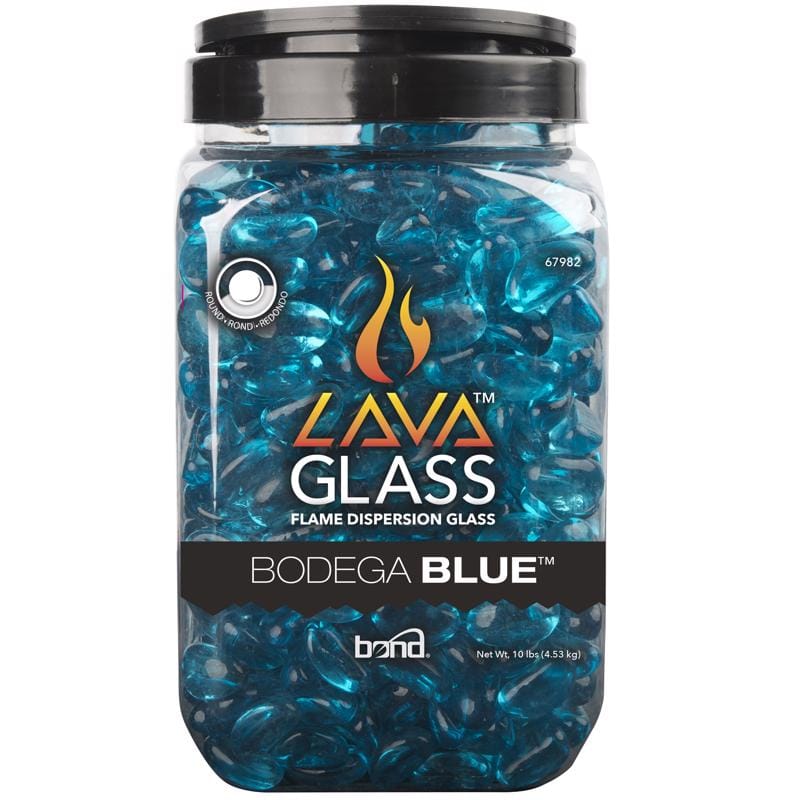 Bond 67982 Bodega Blue Gloss Glass Fire Pit Lava Glass