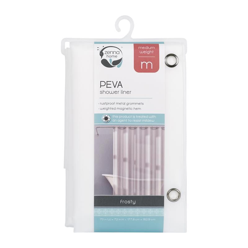 Zenna Home LPRMFRL 72 in. H X 70 in. W Frosted Shower Curtain Liner PEVA