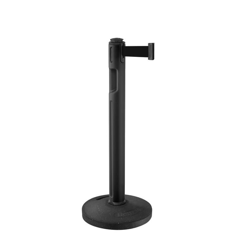Lavi 80-5000R/BK/BK 38 in. H Black Tempest Post With Retractable Belt