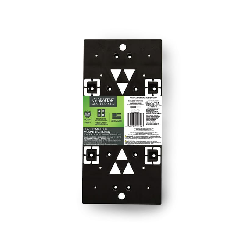 Architectural Mailboxes PLMB06AM Black Plastic Mailbox Mounting Board .090 Ga. 13-1/16 in. L