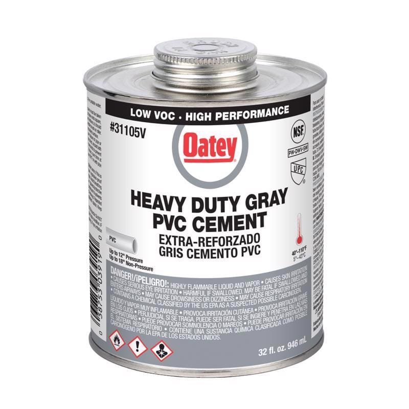 Oatey 31105V Gray Cement For PVC 32 oz
