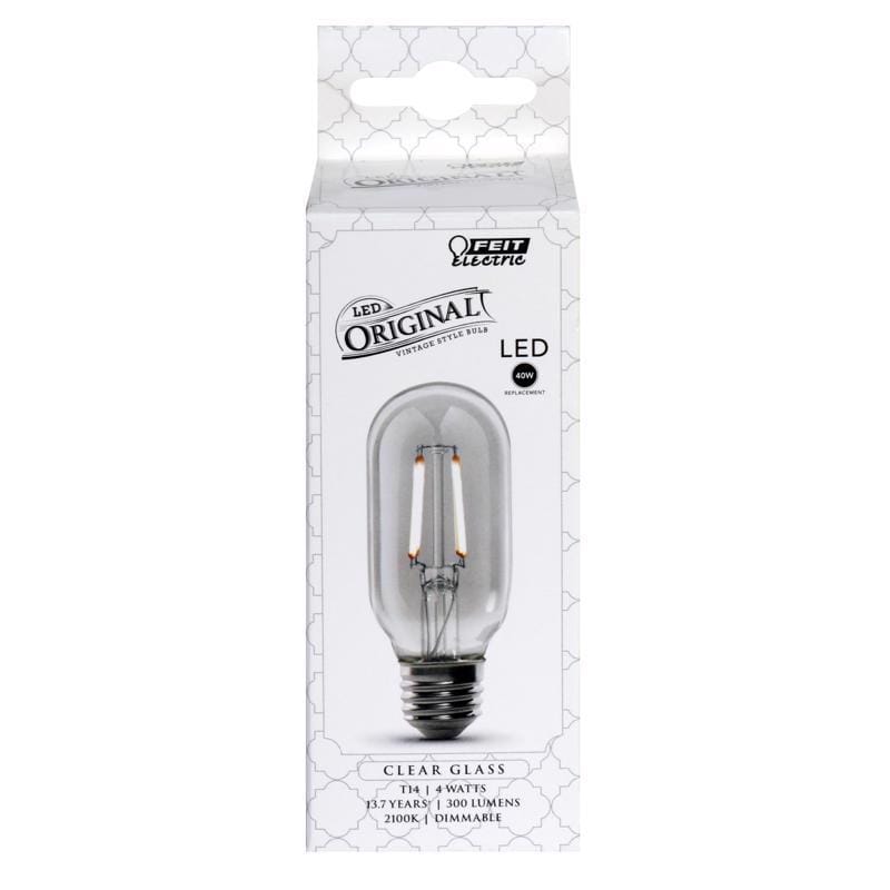 Feit T14/CL/VG/LED T14 E26 (Medium) LED Bulb Soft White 40 Watt Equivalence 1 pk