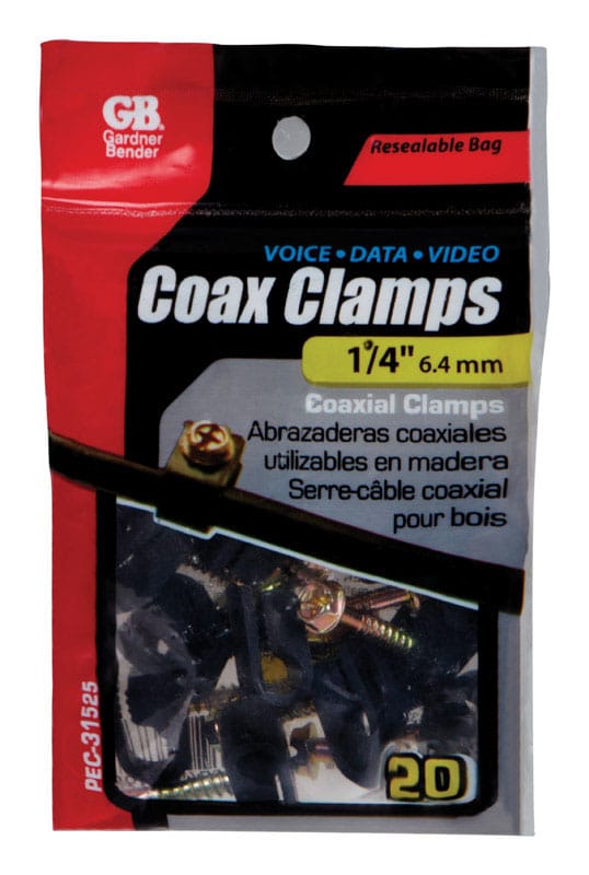 Gardner Bender PEC-31525 1/4 in. D Polyethylene Coax Cable Clamp 20 pk