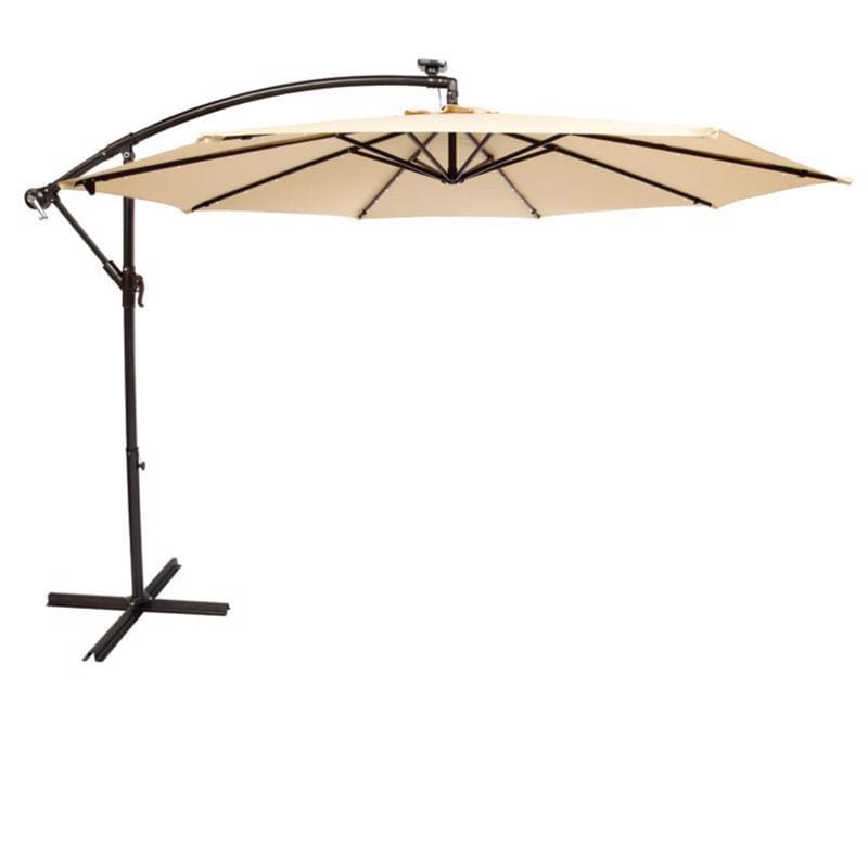 Living Accents YQ003G31-TP 10 ft. Tiltable Taupe Offset Umbrella