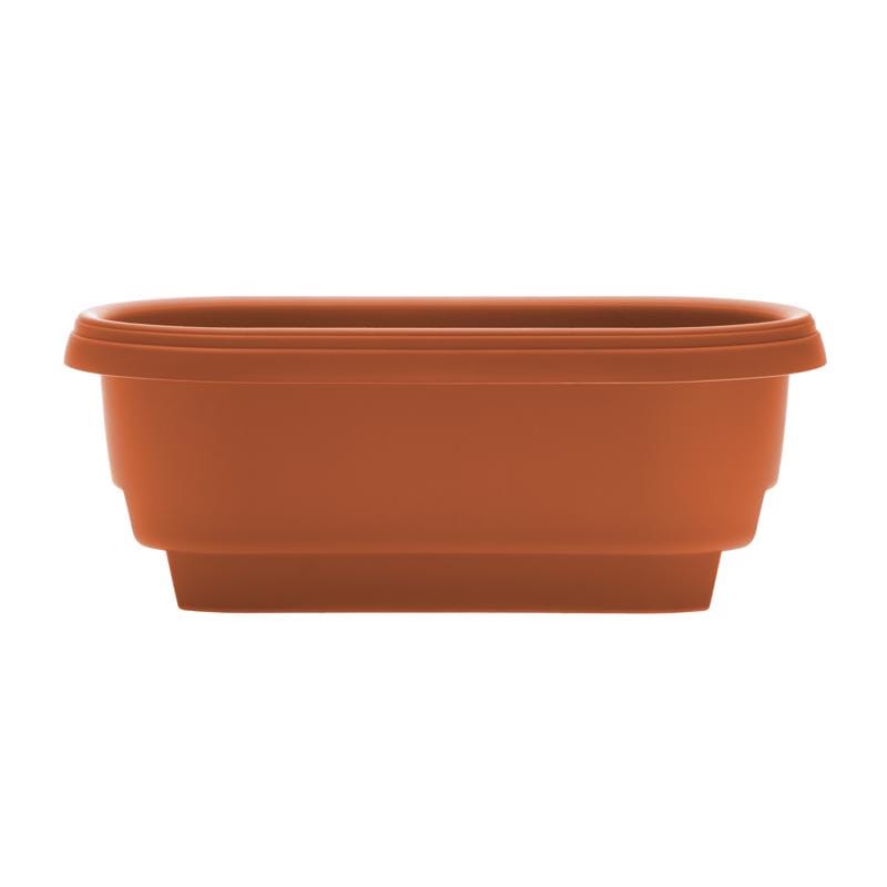 Bloem 477241-1001 9 in. H X 24 in. W X 12 in. D Plastic Deck Rail Planter Terracotta