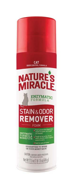 Nature'S Miracle P-68341 Cat Foam Enzyme Stain And Odor Remover 17.5 oz