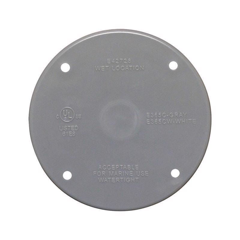 Sigma Engineered Solutions 14170 Round Plastic 4.29 in. H X 4.29 in. W Flat Box Cover