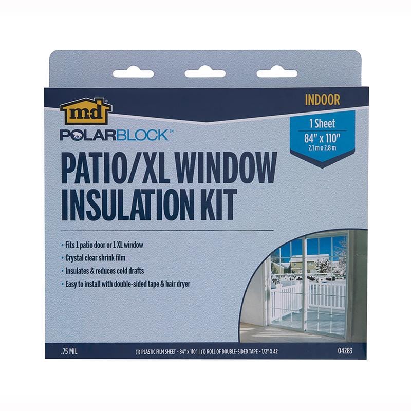 M-D Building Products 04283 Polar Block Indoor Window Shrink Film 84 in. L X 110 in. W 1 sheet