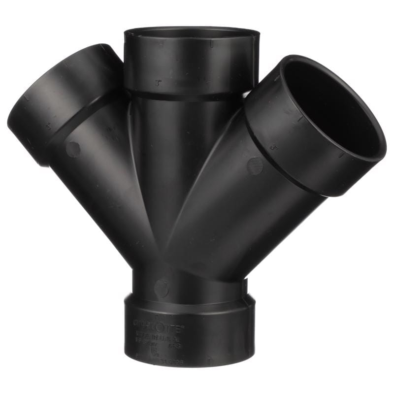 Charlotte Pipe ABS006111000HA 3 in. Hub X 3 in. D Hub ABS Double Wye