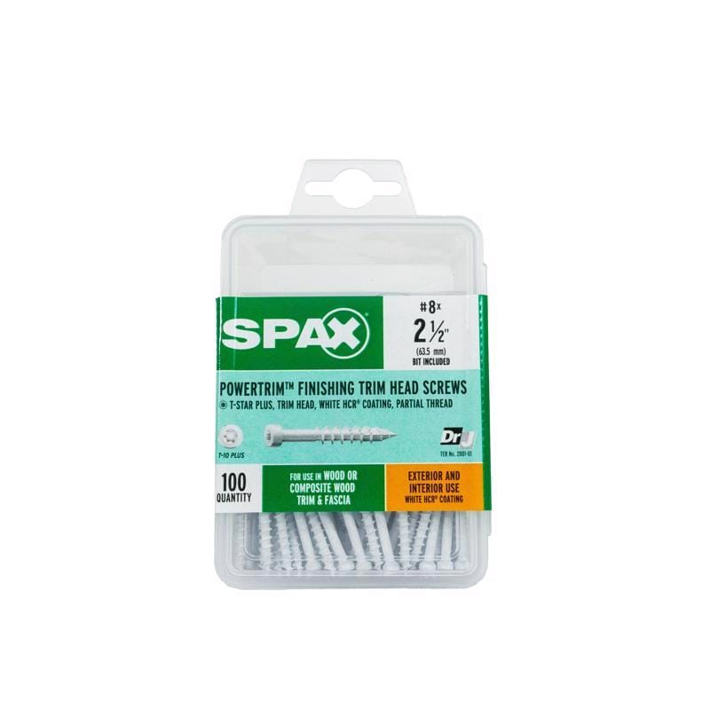 Spax 42318304006068 PowerTrim No. 8 Label X 2-1/2 in. L Star Trim Head Serrated Trim Screws