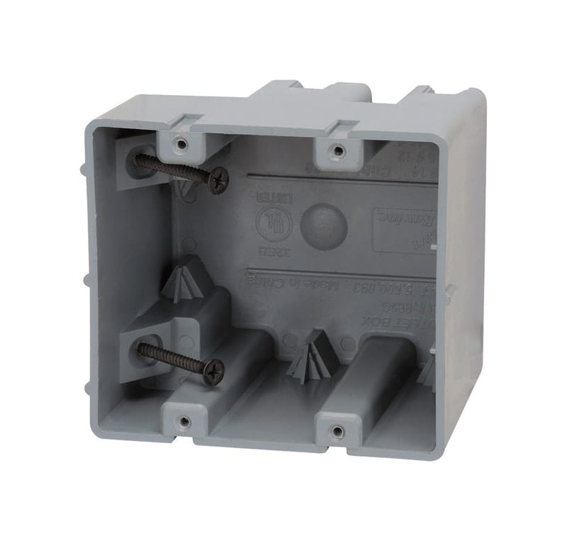 Madison Electric MSB2G Smart Box Rectangle PVC 2 gang Electrical Box Gray