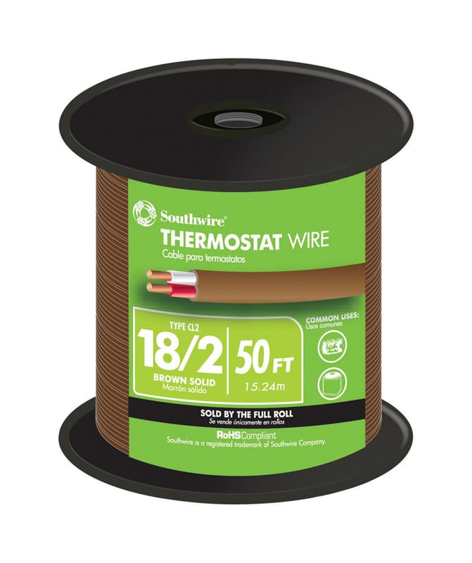 Southwire 64162122 50 ft. 18/2 Solid Copper Thermostat Wire