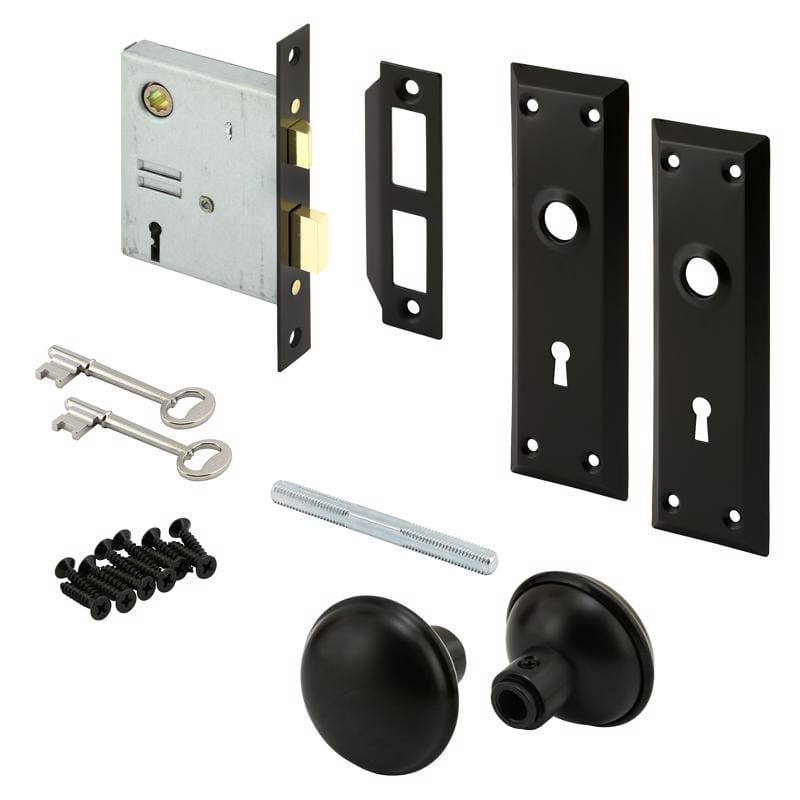 Prime-Line E 2798 Black Metal Deadbolt Thick Door Kit 1 pc