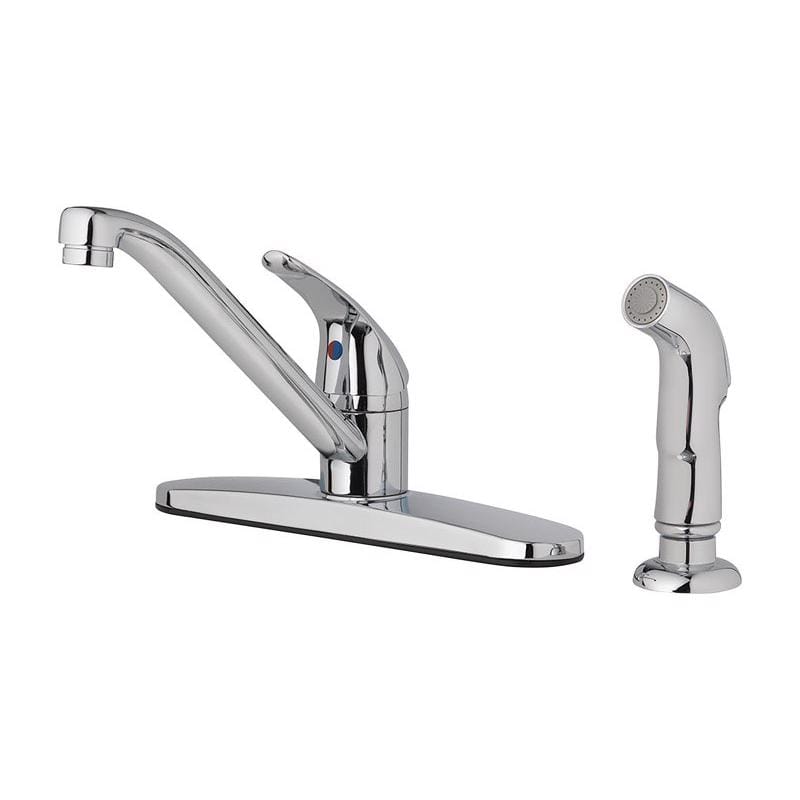 Oakbrook Collection 67896W-3001 Essentials One Handle Chrome Kitchen Faucet Side Sprayer Included