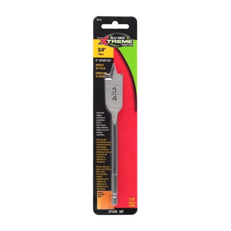 Blumol E0217019 Blu-Mol Xtreme 3/4 in. X 6 in. L Carbon Steel Spade Bit Hex Shank 1 pk