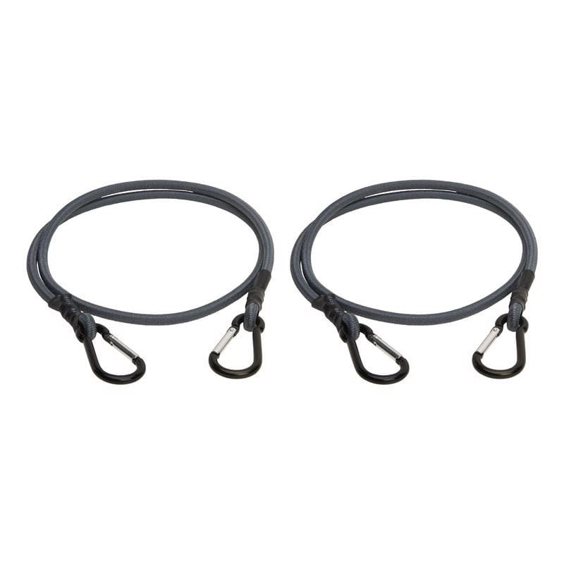 Keeper 06082 Gray Carabiner Style Bungee Cord 48 in. L X 0.315 in. 2 pk