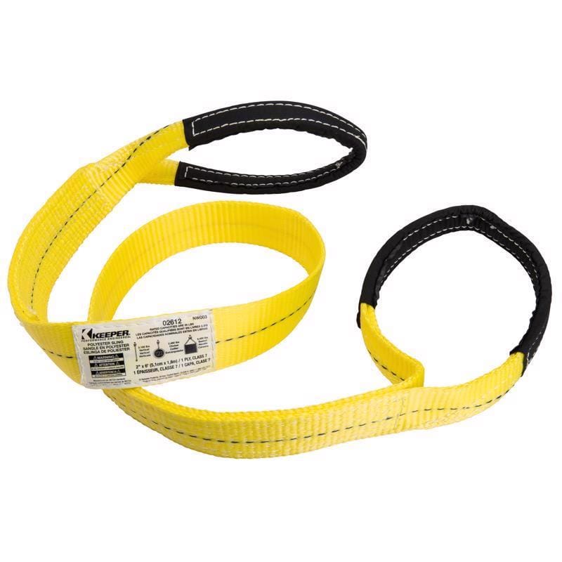 Keeper 02612 2 in. W X 6 ft. L Black/Yellow Lifting Sling 6200 lb 1 pk