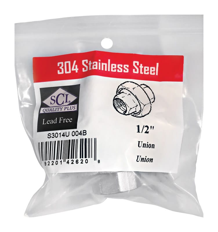 Smith-Cooper 4638102630 1/2 in. FPT X 1/2 in. D FPT Stainless Steel Union