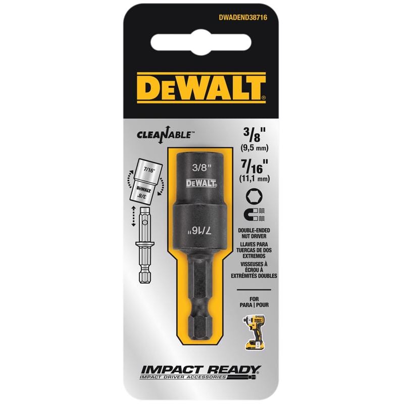 Dewalt DWADEND38716 Impact Ready 3/8,7/16 in. X 2 in. L Black Oxide Double-Ended Nut Driver 2 pc
