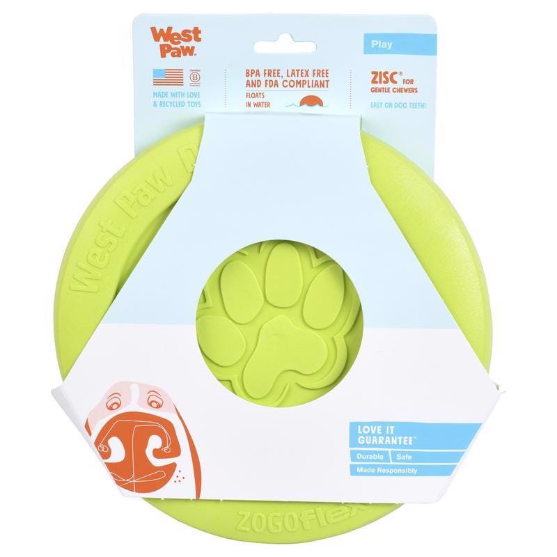 West Paw ZG031GRN Zogoflex For Dog Green Plastic Zisc Disc Pet Toy Large 1 pk