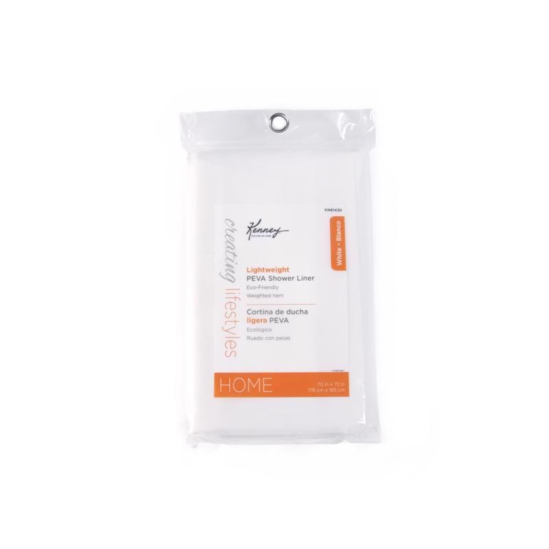 Kenney KN61430V1 72 in. H X 70 in. W White Shower Curtain Liner PEVA