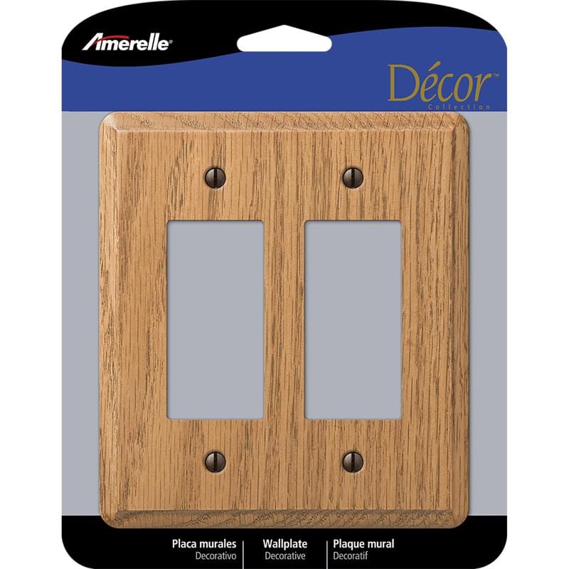 Amerelle 901RRL Contemporary Brown 2 gang Wood Decorator Wall Plate 1 pk