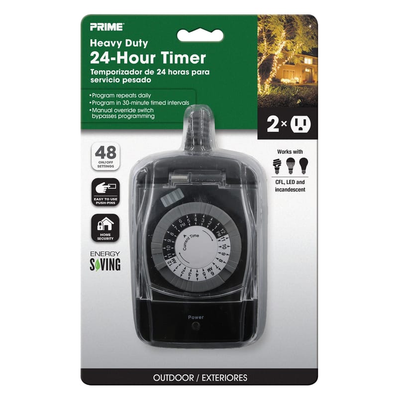 Prime TNO24111-RC Outdoor Mechanical Timer 125 V Black