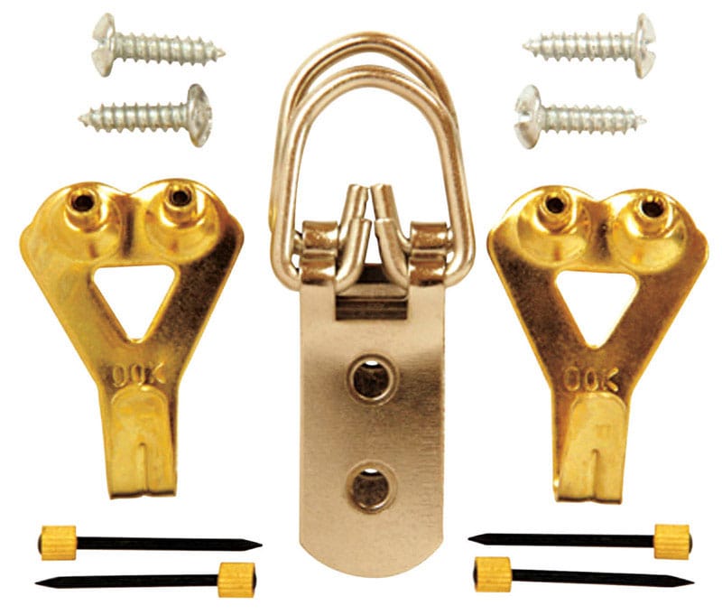 Hillman 55075 OOK Brass-Plated Professional Picture Hanging Set 50 lb 12 pk