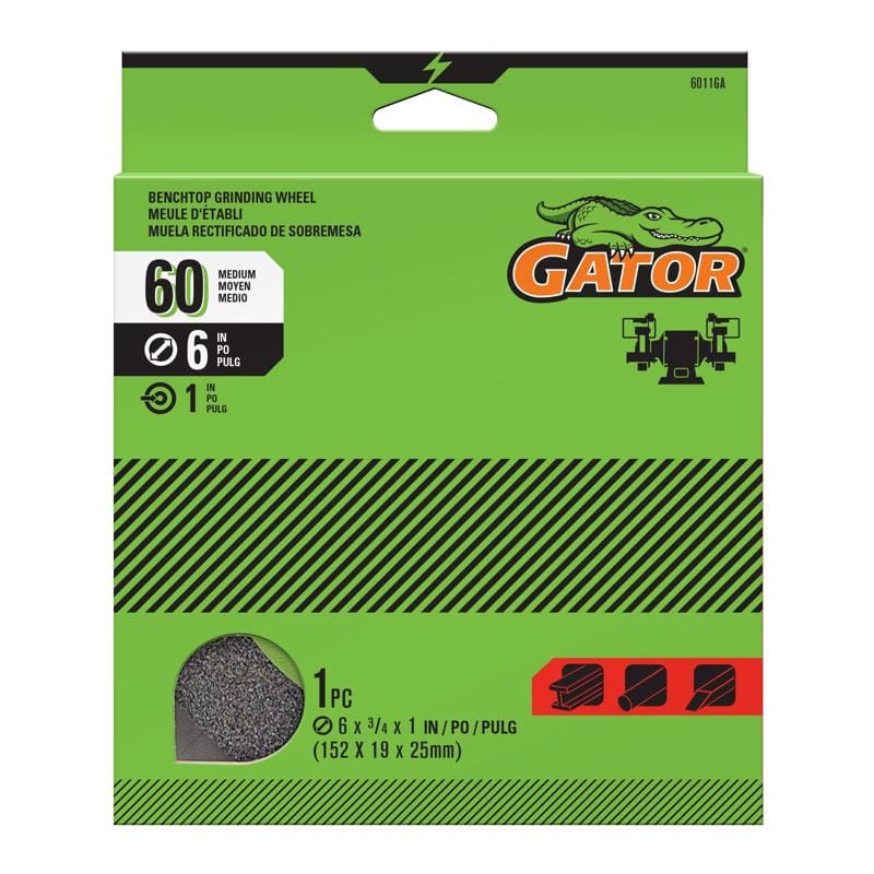 Gator 6011GA 6 in. D X 1 in. X 3/4 in. thick Grinding Wheel 1 pc