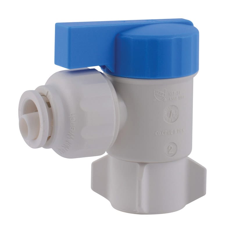 Sharkbite 25671 Quick Connect 1/2 in. FPT X 1/2 in. FPT Plastic Angle Stop Valve