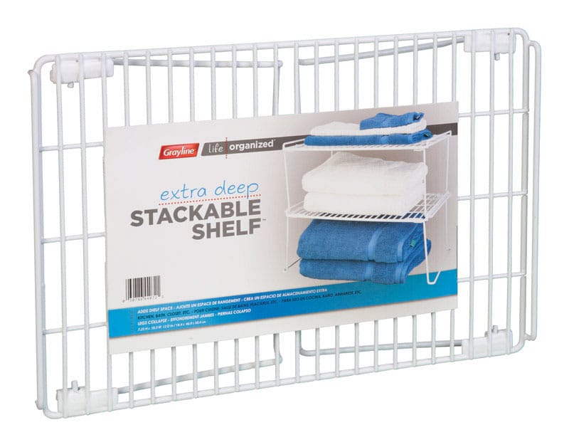 Grayline 44072-12 Life Organized 7.25 in. H X 18.5 in. W X 12 in. L PE Coated White Stackable Shelf