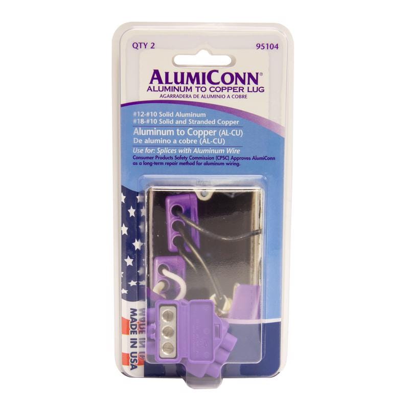 King Innovation 95104 AlumiConn Aluminium Wire Aluminum to Copper Lug Purple 2 pk