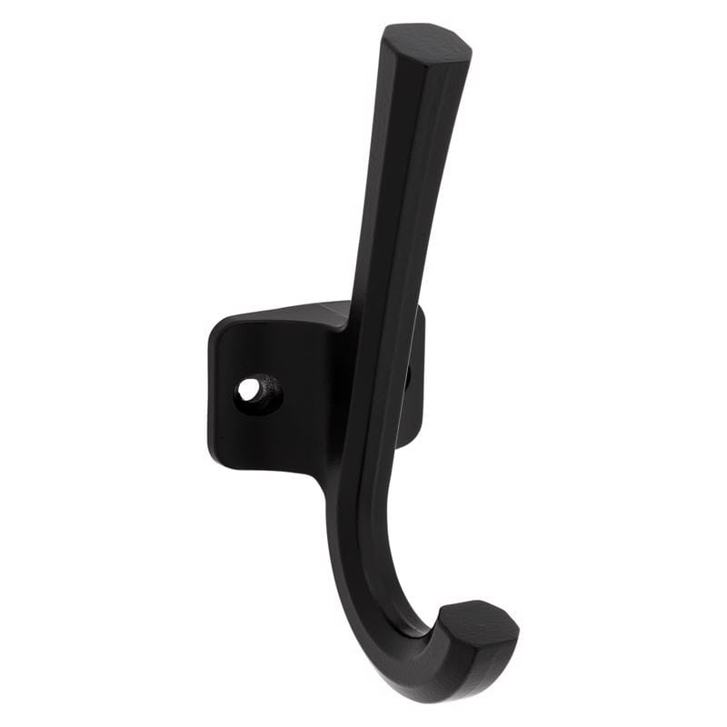 National Hardware N337-912 Powell Medium Matte Black Aluminum 4-15/16 in. L Angled Hook 60 lb 1 pk
