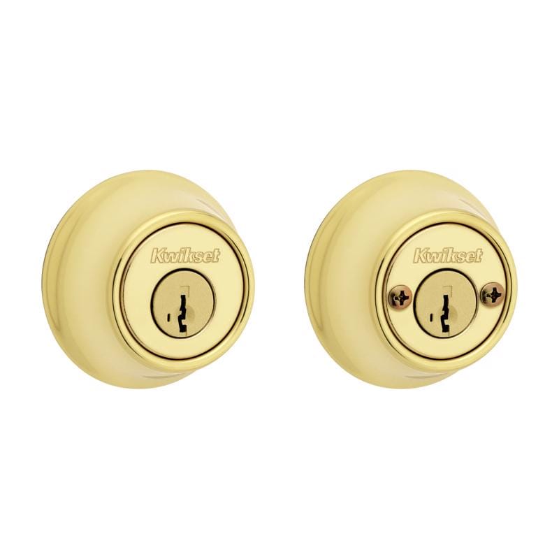 Kwikset 96650-509 SmartKey Security Polished Brass Metal Double Cylinder Deadbolt