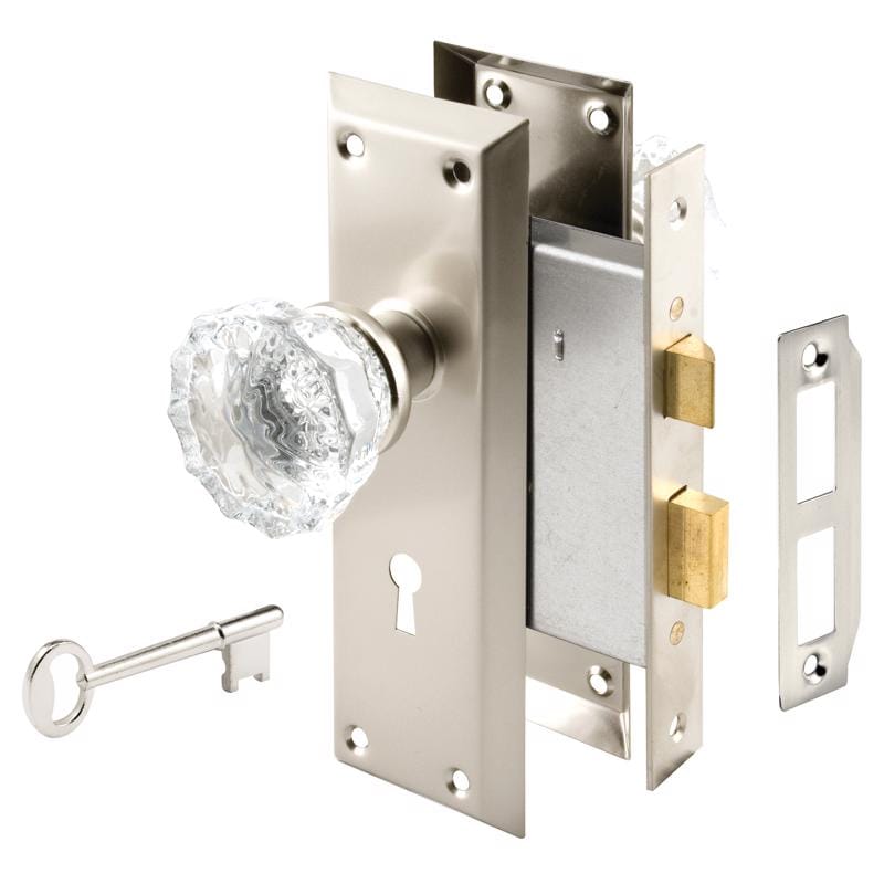 Prime-Line E 28335 Deadbolt and Passage Door Knob 1.75 in.