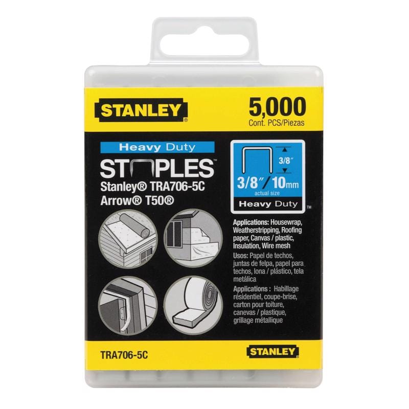 Stanley TRA706-5C T50 3/8 in. W Narrow Crown Heavy Duty Staples 5000 pk