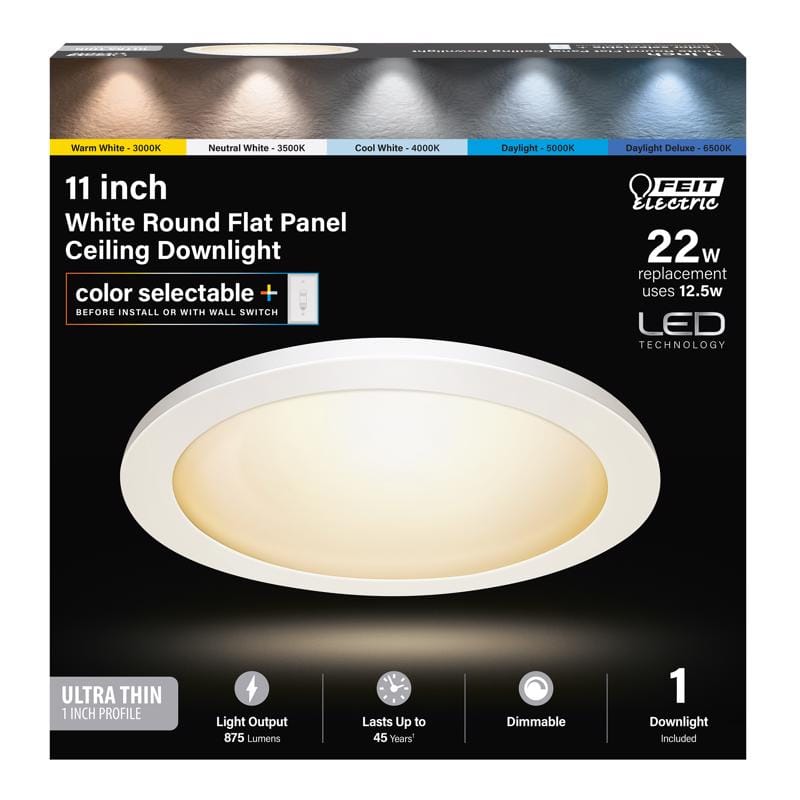 Feit 74210/6WY EDGELIT 1 in. H X 11 in. W X 11 in. L Frost White LED Flat Panel Light Fixture