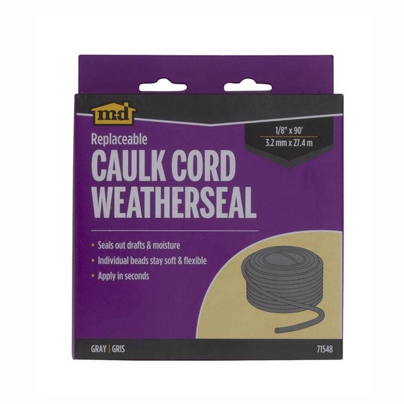 M-D Building Products 71548 Gray Synthetic Fiber Caulking Cord For Gaps and Openings 1080 in. L X 0.13 in.