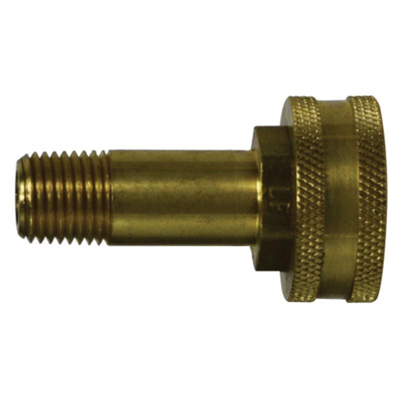 Anderson Metals 757420-1204AH 1/4 in. MIP in. X 3/4 in. D Female Hose Thread Gold Brass Adapter