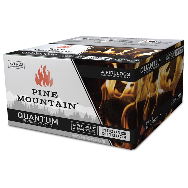 Pine Mountain 800-000-186 Quantum Fire Log 2.5 hr 4 pk 22 lb
