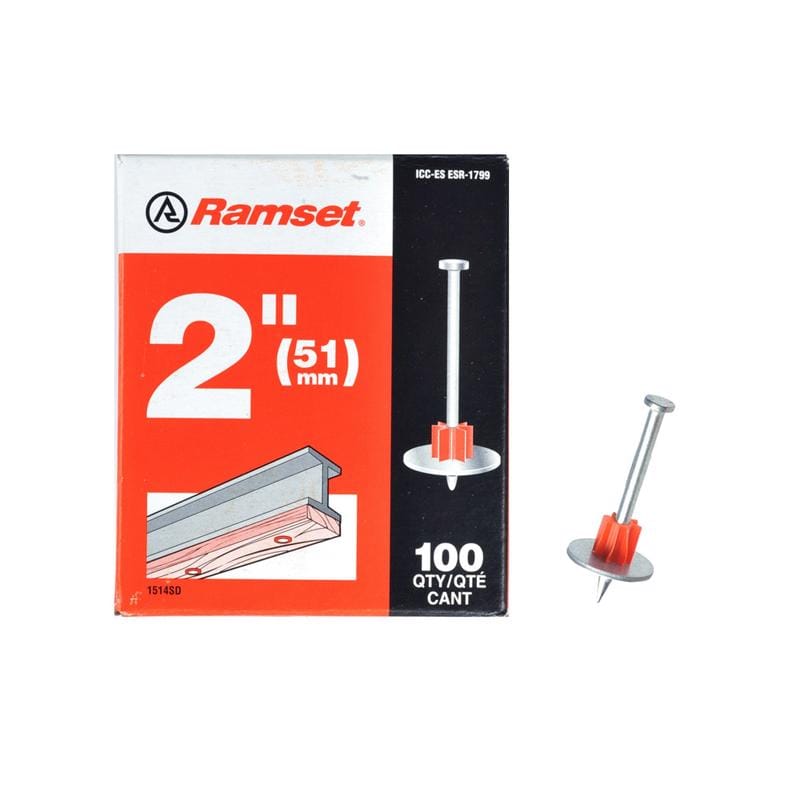 Ramset 00806 .3 in. D X 2 in. L Steel Flat Head Drive Pin with Washer 100 pk