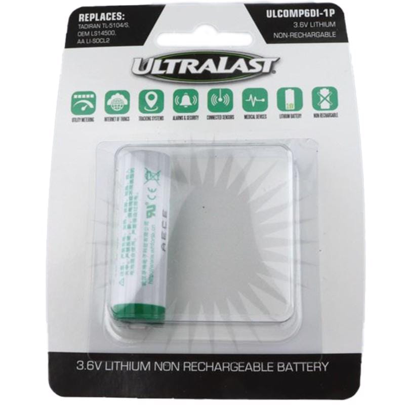 Ultralast ULCOMP6DI-1P Lithium AA 3.6 V 2.6 mAh Security and Electronic Battery 1 pk