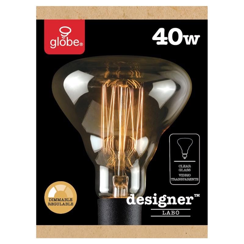 Globe Electric 84654 Designer Labo 40 W G40 Decorative Incandescent Bulb E26 (Medium) Amber 1 pk